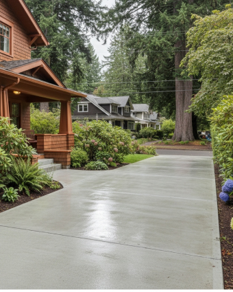 Professional painter preparing a home's exterior surface for painting in a residential neighborhood.